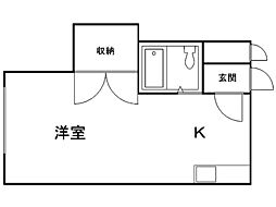 ローヤルハイツ南12 1DKの間取図画像