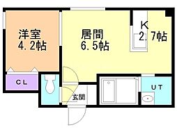 サクラブール澄川 1LDKの間取図画像