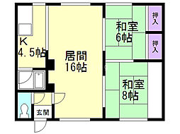 須藤マンション 2LDKの間取図画像