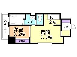 KDXレジデンス豊平公園 1LDKの間取図画像