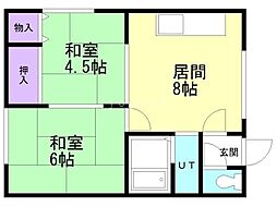 シャルム英恵 2DKの間取図画像