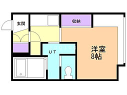 Gareria+H 1Kの間取図画像