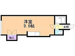 メゾンエクレーレ中の島 ワンルームの間取図画像