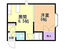 かもめハウス 1DKの間取図画像