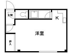 クロスロード ワンルームの間取図画像