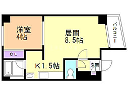 セトル豊平3・1 1LDKの間取図画像