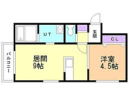 プラトリーナ澄川 1LDKの間取図画像