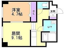 フロントコート南平岸 1LDKの間取図画像