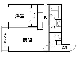 セントラルステート豊平 1LDKの間取図画像