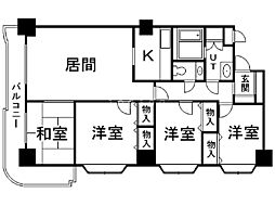 中の島コンパウンド 4LDKの間取図画像