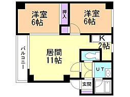 ヴィジョン 2LDKの間取図画像