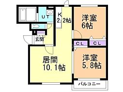間取図画像 2LDK