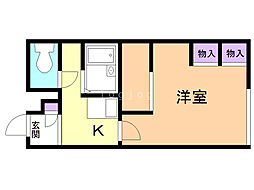レオパレス翔裕 1Kの間取図画像