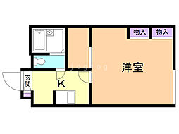 レオパレスPOLARIS 1Kの間取図画像