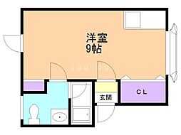 PRESTIGEβ ワンルームの間取図画像