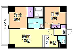 リルバ 2LDKの間取図画像