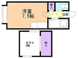 アスティオン243 ワンルームの間取図画像