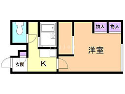レオパレスライトガーデン 1Kの間取図画像