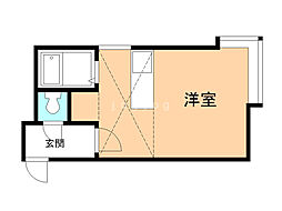 Ｄａｎ　Ｄｅ　Ｌｉｏｎ 2階ワンルームの間取り