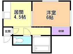 MIKIハウス 1DKの間取図画像