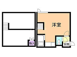 パルメゾン宝塚 2階ワンルームの間取り