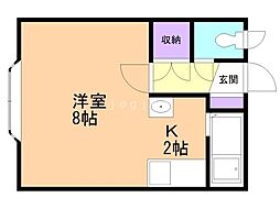コーポTomy 1Kの間取図画像