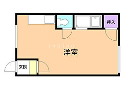 美唄総合ハイツ ワンルームの間取図画像