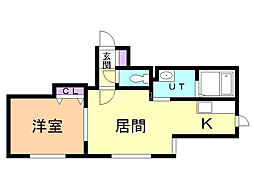 アンジェロプーロ 1DKの間取図画像