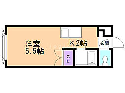 キャンパス文京台 1Kの間取図画像
