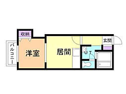 ベルコート文京台 1DKの間取図画像