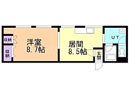 リルブランシュ 1LDKの間取図画像