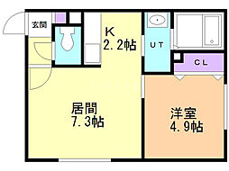 セット泉町 1DKの間取図画像