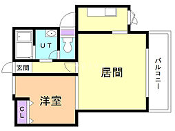 コーポゆもと-7 1LDKの間取図画像