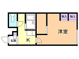 レオパレスグローリー 1Kの間取図画像