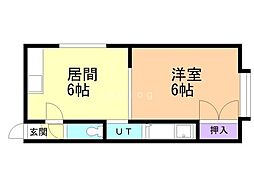 アスティオン284 1DKの間取図画像