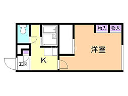 レオパレスシャルマン 1Kの間取図画像
