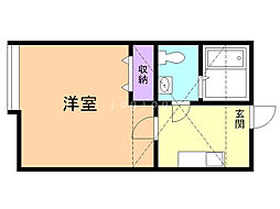 ツインライト大麻 1Kの間取図画像