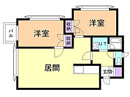 四季のみちA.ドロン 2LDKの間取図画像