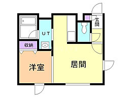 サンライトハウス 1LDKの間取図画像