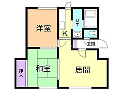 ドウェル高砂駅A棟 2LDKの間取図画像