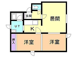 ルミエールM 2LDKの間取図画像