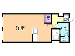 リルブランシュ ワンルームの間取図画像