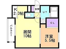 パッシブプレイスA棟 1LDKの間取図画像