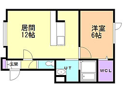 SUNNYFLAT 1LDKの間取図画像
