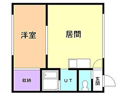 レジデンス松並 1DKの間取図画像