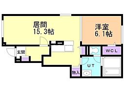 ノーブル ヴュー 1LDKの間取図画像