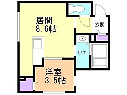KENT collection野幌駅前 1LDKの間取図画像