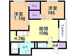パッシブプレイスC棟 2LDKの間取図画像