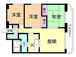 ロックパディ 3LDKの間取図画像