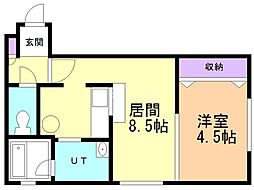 ル・フォートK-2 1LDKの間取図画像